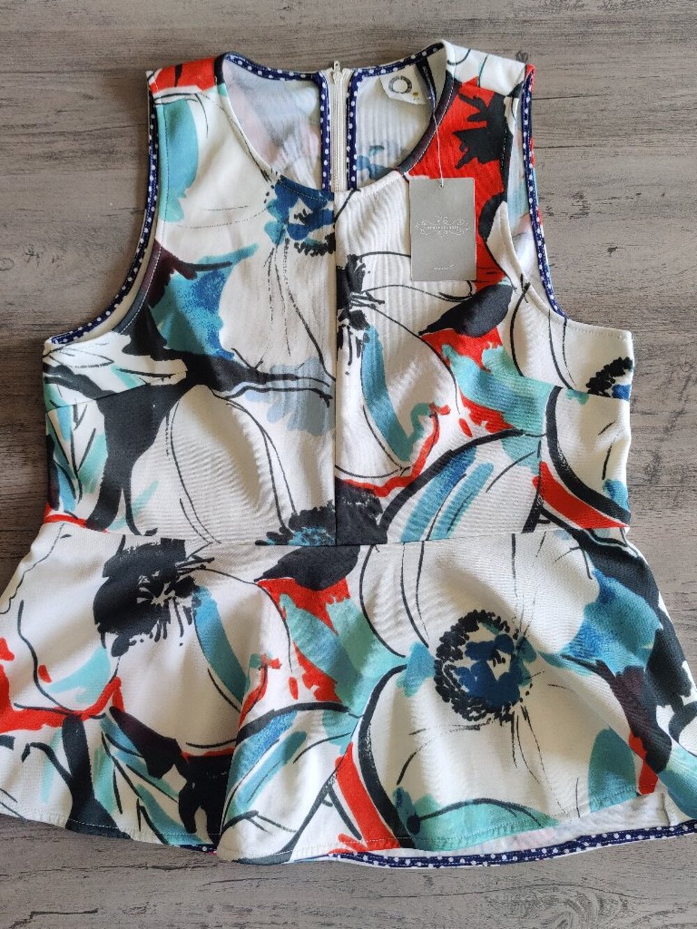 NWT Akemi + Kin By Anthropologie Watercolor Peplum Top